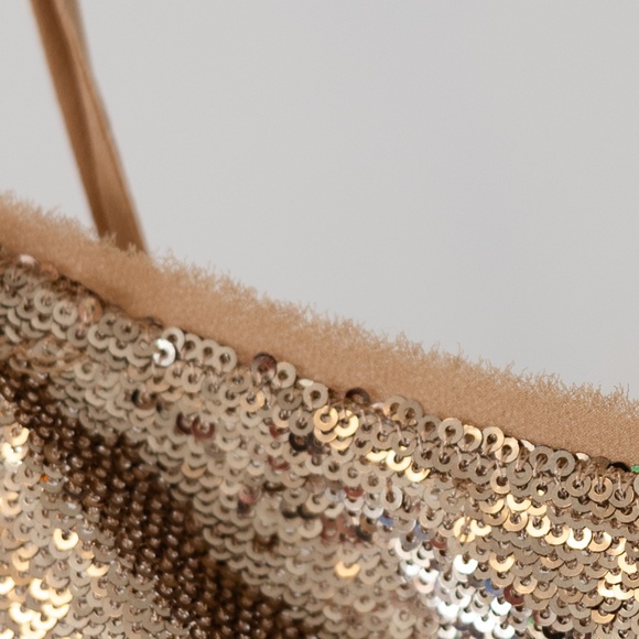 Time to Shine Gold Sequin Slip Dress Size: Med - Picture 5 of 6